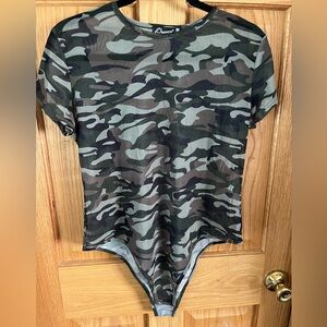 Camouflage Short Sleeve Bodysuit